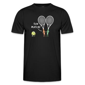 Sport Racket Fun Match Racquet Tennis - Men's Functional T-Shirt - black - Front - AI Model Male 178 dark (178cm)