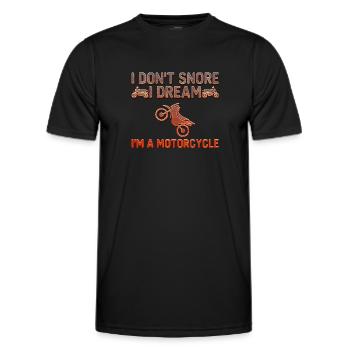 Je ne ronfle pas, je dreem Je suis une Moto - T-shirt sport Homme - noir - Devant - AI Model Male 178 dark (178cm)