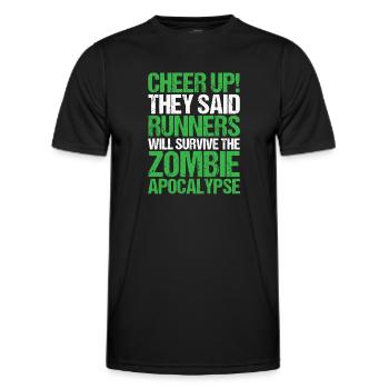 Überlebe Zombie Apocalypse Running - Männer Funktions-T-Shirt - Schwarz - Vorne - AI Model Male 178 dark (178cm)