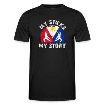 Arnis Kali Eskrima Philippinische FMA - Männer Funktions-T-Shirt - Schwarz - Vorne - AI Model Male 178 dark (178cm)