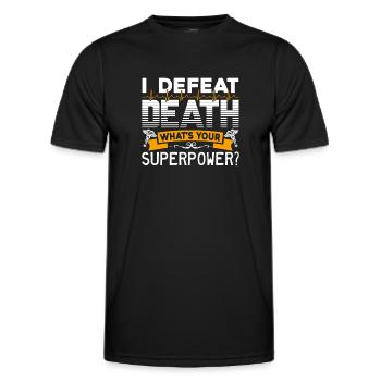 EMT I Defeat Death - Men's Functional T-Shirt - black - Front - AI Model Male 178 dark (178cm)
