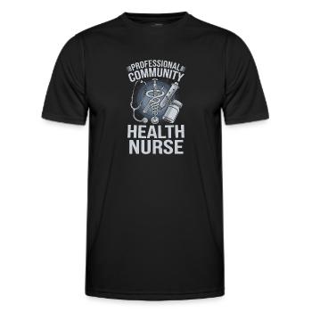 Community nurse - Men's Functional T-Shirt - black - Front - AI Model Male 178 dark (178cm)