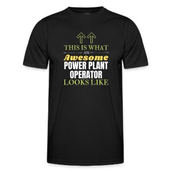Voici à quoi ressemble un opérateur de centrale électrique génial - T-shirt sport Homme - noir - Devant - AI Model Male 178 dark (178cm)