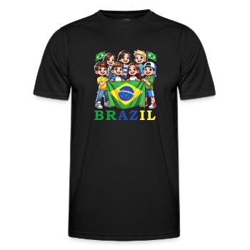 Brasilien Brazil shirt Brasilianer Rio de Janeirao - Männer Funktions-T-Shirt - Schwarz - Vorne - AI Model Male 178 dark (178cm)