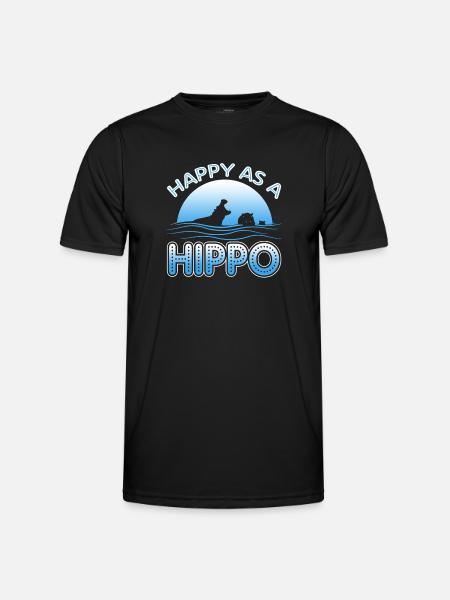 Happy As A Hippo - Men's Functional T-Shirt - black