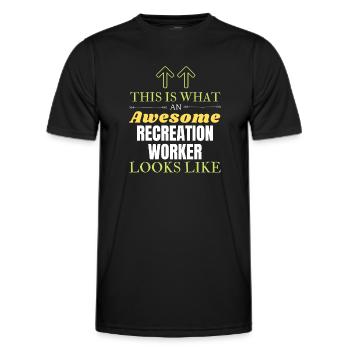 This is What an Awesome Recreation Worker Looks Li - Men's Functional T-Shirt - black - Front - AI Model Male 178 dark (178cm)