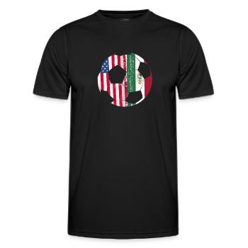 Mexico Mexico Mexican Gift Flag Football - Men's Functional T-Shirt - black - Front - AI Model Male 178 dark (178cm)