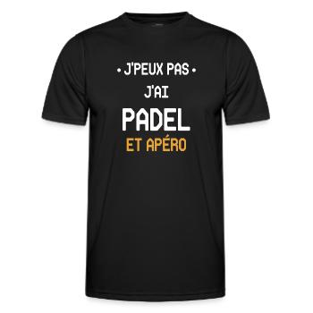 Ich kann Padel und Aperitif nicht haben - Männer Funktions-T-Shirt - Schwarz - Vorne - AI Model Male 178 dark (178cm)