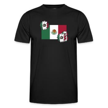 Mexiko Mexico Mexikaner Geschenk Flagge Fußball - Männer Funktions-T-Shirt - Schwarz - Vorne - AI Model Male 178 dark (178cm)