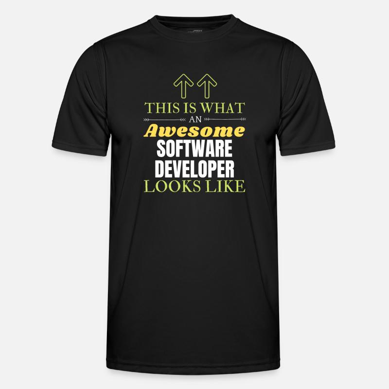 So sieht ein großartiger Softwareentwickler aus L - Männer Funktions-T-Shirt - Schwarz