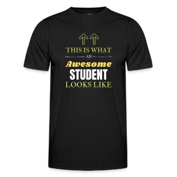 So sieht ein großartiger Student aus - Männer Funktions-T-Shirt - Schwarz - Vorne - AI Model Male 178 dark (178cm)