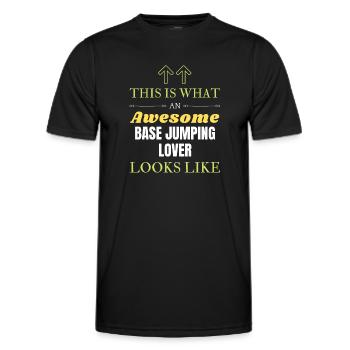 So sieht ein genialer BASE-Jumping-Liebhaber aus l - Männer Funktions-T-Shirt - Schwarz - Vorne - AI Model Male 178 dark (178cm)