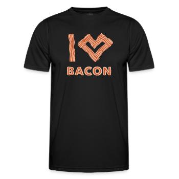 I Love Bacon Grilling Pork Bacon - Men's Functional T-Shirt - black - Front - AI Model Male 178 dark (178cm)