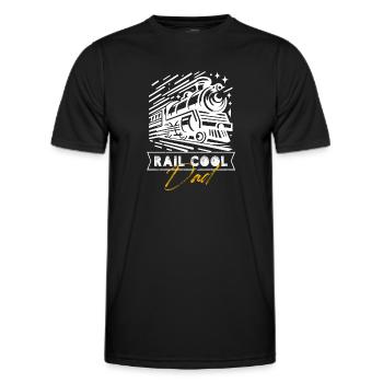 rail cool dad Design for a railroad models - Men's Functional T-Shirt - black - Front - AI Model Male 178 dark (178cm)