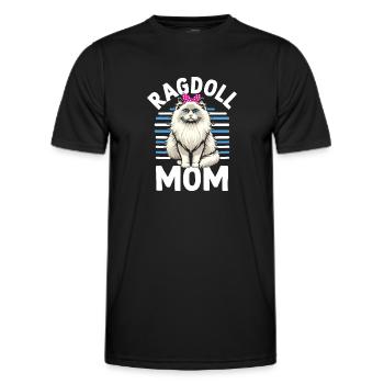 Ragdoll Mama Ragdolls Besitzer Katzenliebhaber - Männer Funktions-T-Shirt - Schwarz - Vorne - AI Model Male 178 dark (178cm)