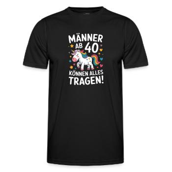 40. Geburtstag Mann 40 Jahre Deko Lustig Geschenk - Männer Funktions-T-Shirt - Schwarz - Vorne - AI Model Male 178 dark (178cm)