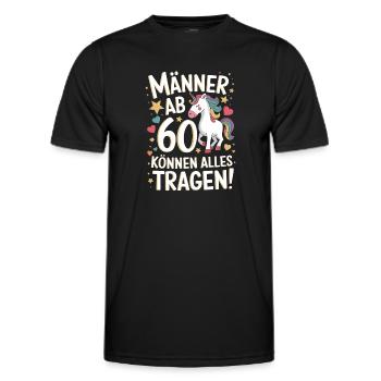 60. Geburtstag Mann 60 Jahre Deko Lustig Geschenk - Männer Funktions-T-Shirt - Schwarz - Vorne - AI Model Male 178 dark (178cm)