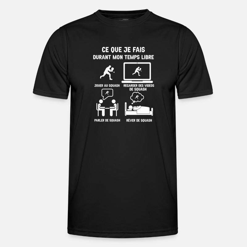 Freizeit Squash Humor - Männer Funktions-T-Shirt - Schwarz