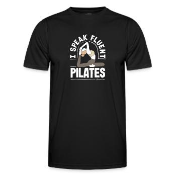 Ich Spreche Fließend Pilates pilates Leidenschaft - Männer Funktions-T-Shirt - Schwarz - Vorne - AI Model Male 178 dark (178cm)