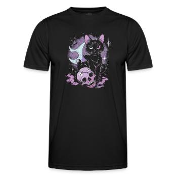 Kawaii Cat Pastel Goth Devilish - Men's Functional T-Shirt - black - Front - AI Model Male 178 dark (178cm)