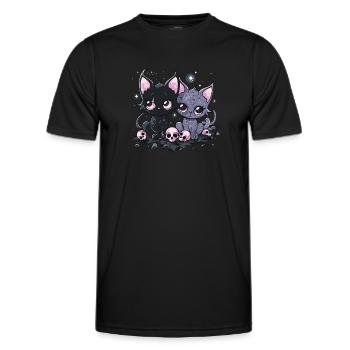 Kawaii Cat Pastel Goth Devilish - Men's Functional T-Shirt - black - Front - AI Model Male 178 dark (178cm)