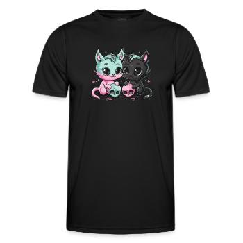 Kawaii Cat Pastel Goth Devilish - Men's Functional T-Shirt - black - Front - AI Model Male 178 dark (178cm)