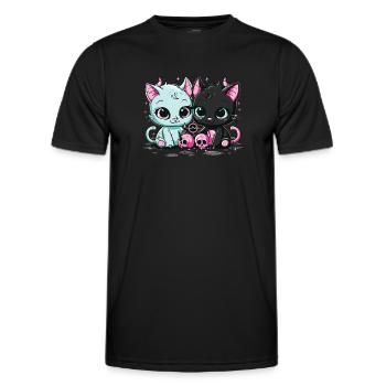 Kawaii Cat Pastel Goth Devilish - Men's Functional T-Shirt - black - Front - AI Model Male 178 dark (178cm)