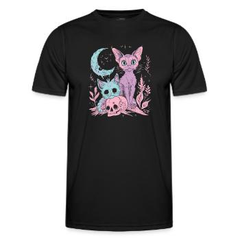 Kawaii Cat Pastel Goth Devilish - Men's Functional T-Shirt - black - Front - AI Model Male 178 dark (178cm)