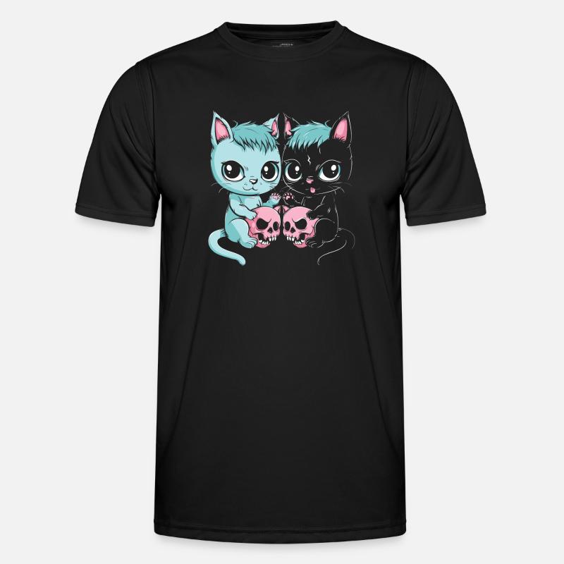 Kawaii Cat Pastel Goth Devilish - Men's Functional T-Shirt - black