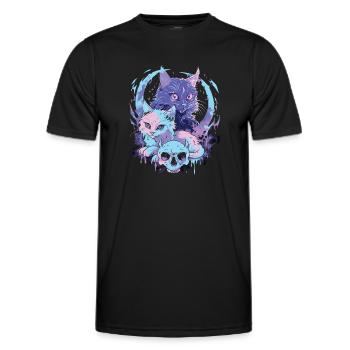 Kawaii Cat Pastel Goth Devilish - Men's Functional T-Shirt - black - Front - AI Model Male 178 dark (178cm)