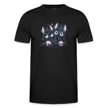 Kawaii Cat Pastel Goth Devilish - Men's Functional T-Shirt - black - Front - AI Model Male 178 dark (178cm)