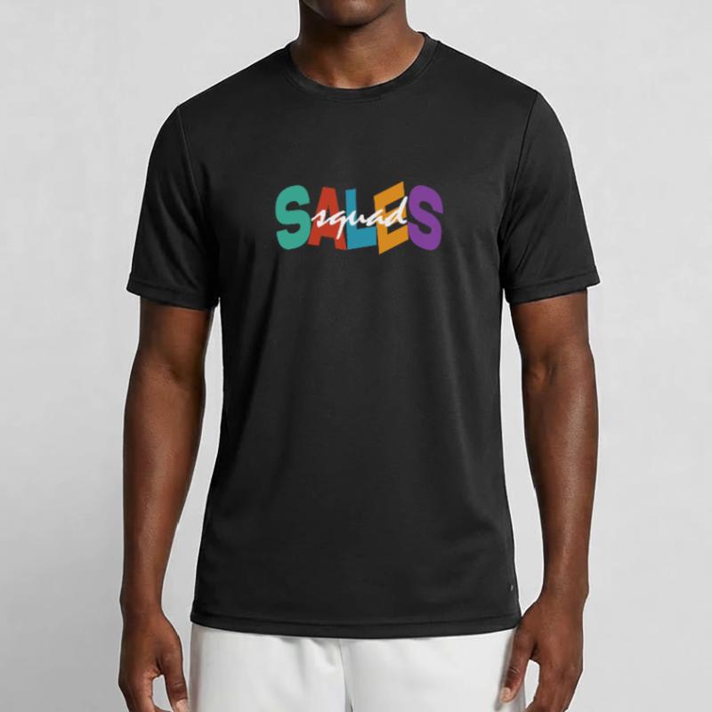 Équipe de vente Typographie colorée Conception Équipe de vente T-shirt sport Homme