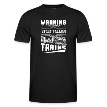 Model Railroad Talk About Model Trains - Men's Functional T-Shirt - black - Front - AI Model Male 178 dark (178cm)
