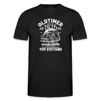 1975 Oldi - Männer Funktions-T-Shirt - Schwarz - Vorne - AI Model Male 178 dark (178cm)
