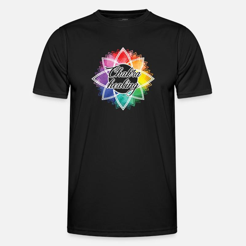 Chakra Healing Funny Chakra - Men's Functional T-Shirt - black