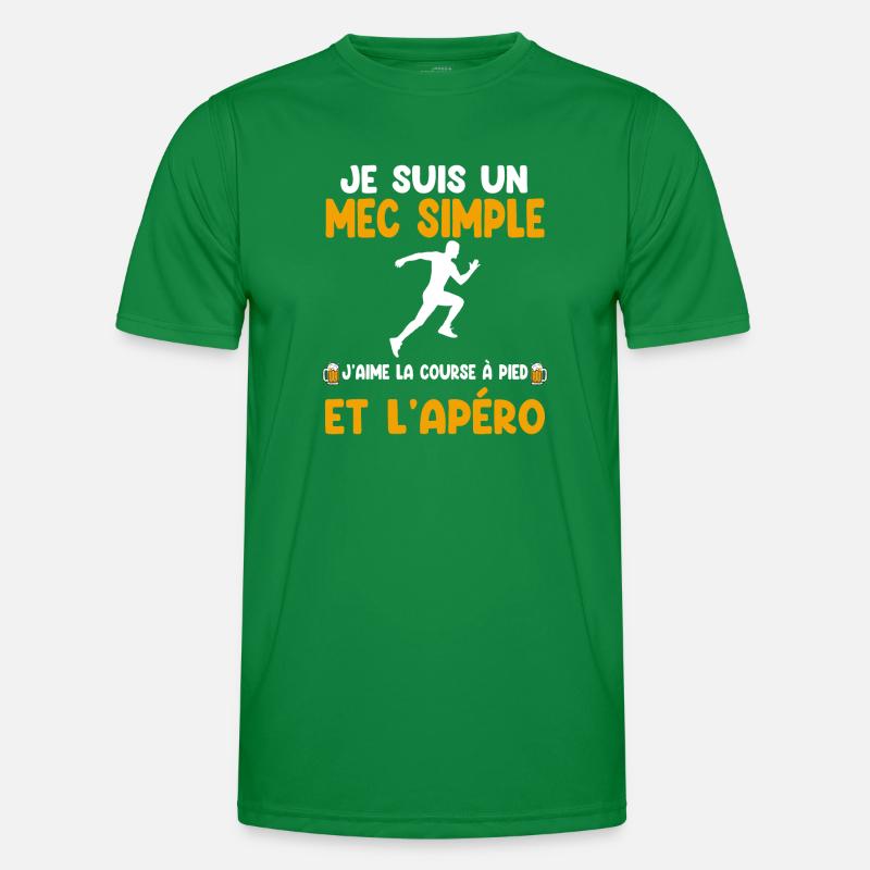 Simple guy running aperitif runner humor Men's Functional T-Shirt