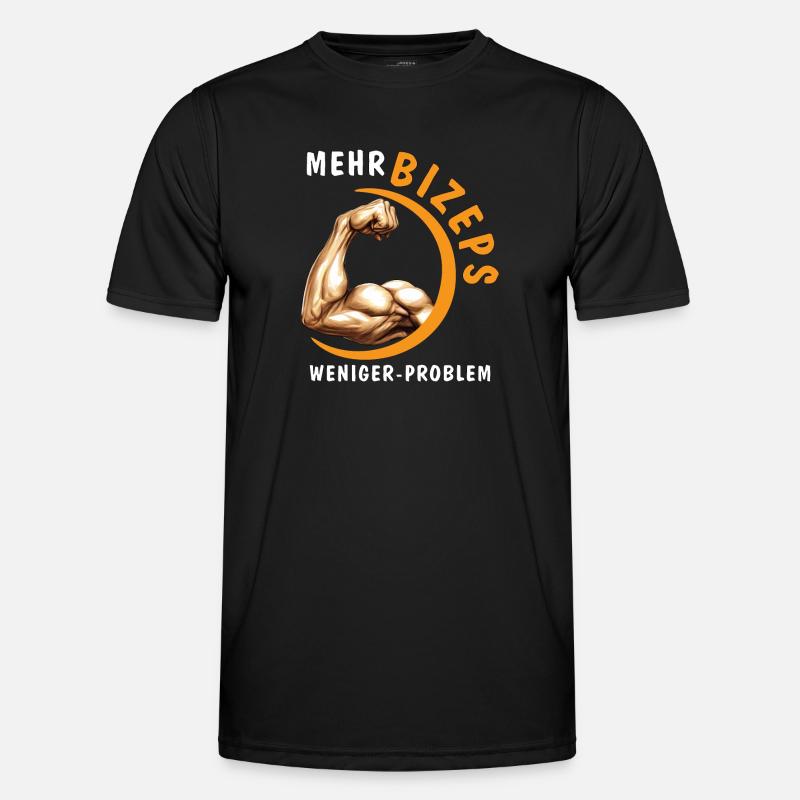 MORE BICEPS, LESS PROBLEM - Men's Functional T-Shirt - black