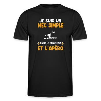 Einfacher Kerl Kajak Polo Aperitif Kajakfahrer Humor - Männer Funktions-T-Shirt - Schwarz - Vorne - AI Model Male 178 dark (178cm)