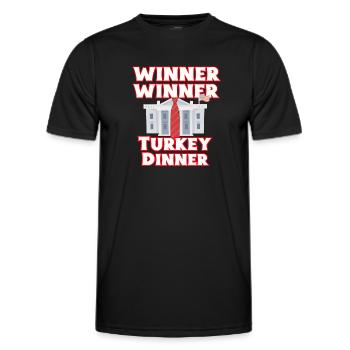  Gewinner thanksgiving dinner - Männer Funktions-T-Shirt - Schwarz - Vorne - AI Model Male 178 dark (178cm)