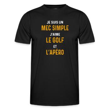 Golf-Aperitif Guy, einfacher Golfer - Männer Funktions-T-Shirt - Schwarz - Vorne - AI Model Male 178 dark (178cm)