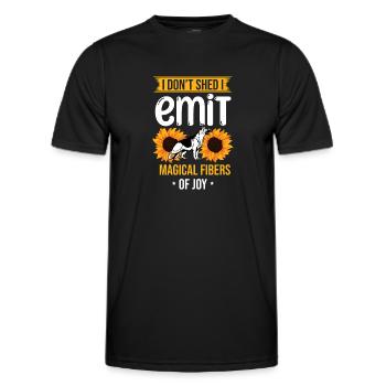 Je ne perds pas, j’émets des fibres magiques de joie Allemands S - T-shirt sport Homme - noir - Devant - AI Model Male 178 dark (178cm)