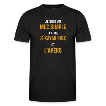 Kajak Polo Aperitif Einfacher Kerl Kajakfahrer - Männer Funktions-T-Shirt - Schwarz - Vorne - AI Model Male 178 dark (178cm)