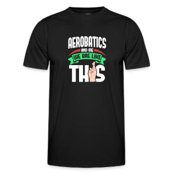 Aerobatics Me Are Like - Men's Functional T-Shirt - black - Front - AI Model Male 178 dark (178cm)
