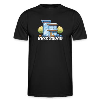 Escouade d’agents immobiliers - T-shirt sport Homme - noir - Devant - AI Model Male 178 dark (178cm)