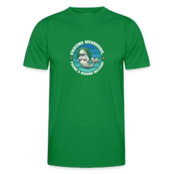 Dugong Seekuh Comic als Mehrjungfrau - Männer Funktions-T-Shirt - Kelly Green - Vorne - AI Model Male 178 dark (178cm)