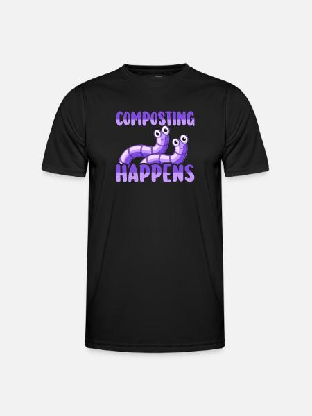 Worm Farmer Vermicompost Leuke Mannen Vrouwen - Functioneel T-shirt voor mannen - zwart