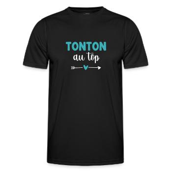 Onkel an der Spitze Herz Geschenk Onkel - Männer Funktions-T-Shirt - Schwarz - Vorne - AI Model Male 178 dark (178cm)