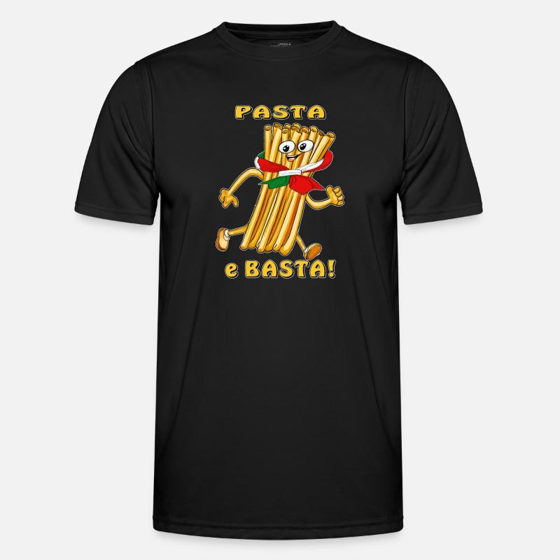 Pasta e Basta - Männer Funktions-T-Shirt - Schwarz
