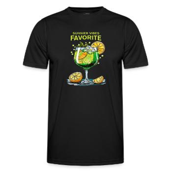DRINK SPRITZ SUMMER VIBES FAVORI - T-shirt sport Homme - noir - Devant - AI Model Male 178 dark (178cm)