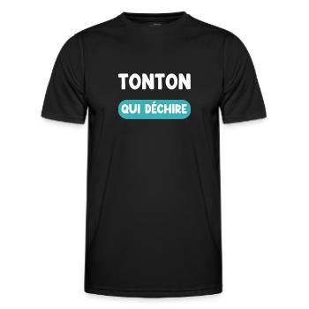 tonton qui déchire cadeau tonton cadeau oncle - T-shirt sport Homme - noir - Devant - AI Model Male 178 dark (178cm)